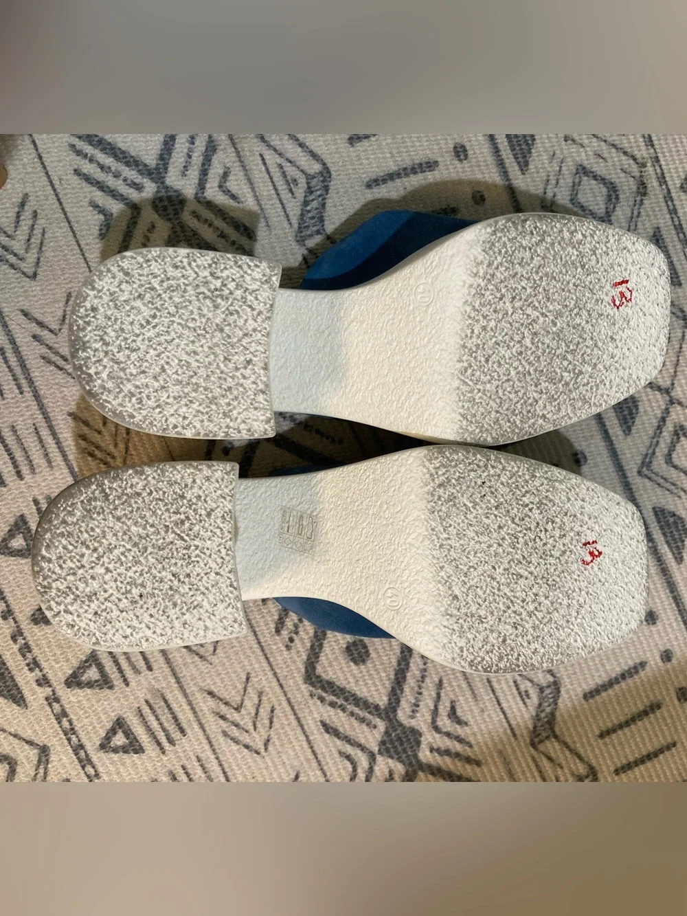 Free People Zoe Blue Suede Slip On Platforms Sz 40